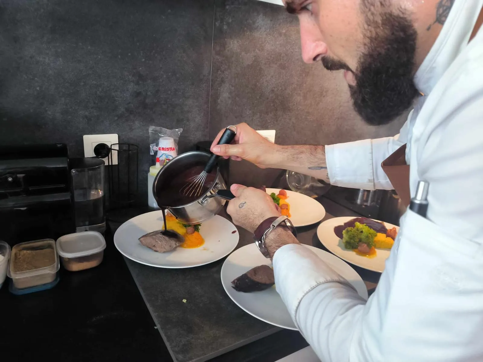 Nappage d'une sauce en cuisine