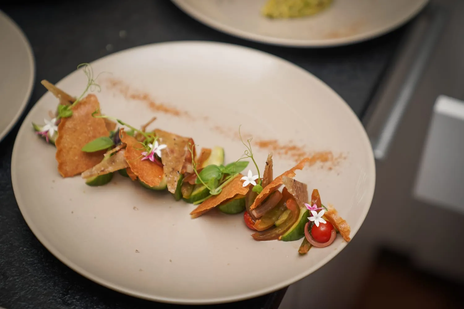 Entrée dressée à l'assiette